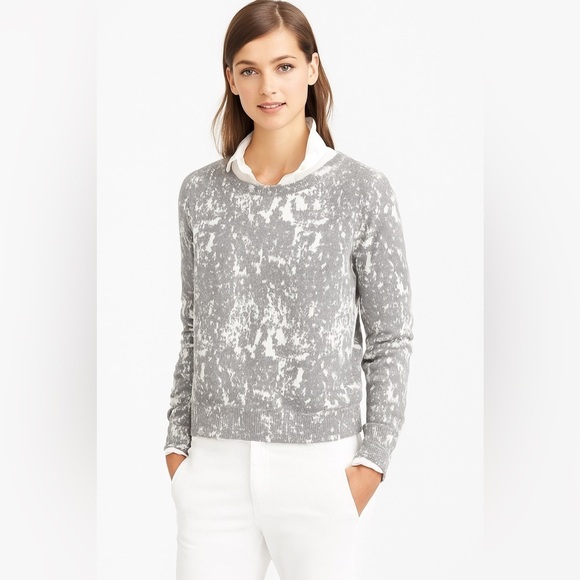 J. Crew Sweaters - Womens J. Crew Gray White Paint Splatter Pullover Sweater Sweatshirt Sz M 80’s